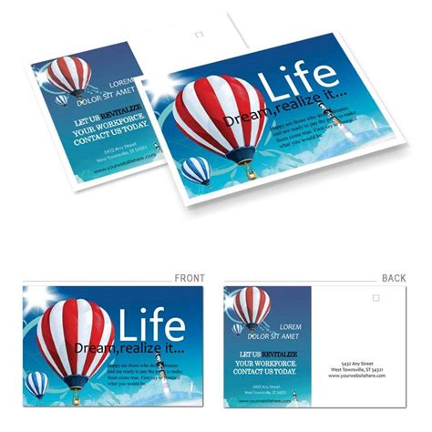 Aerostat Postcards template | Postcard template, Postcard design, Postcard