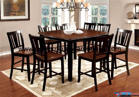 9 Piece Dover Counter Height Dining Set in Black & Cherry Finish - USA Furniture Warehouse