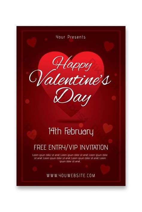 Happy Valentines Day Poster Design Template | EPS Free Download - Pikbest