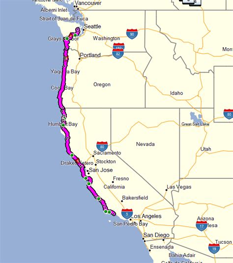 US Route 101 Map For Road Trip, Highway 101, 42% OFF