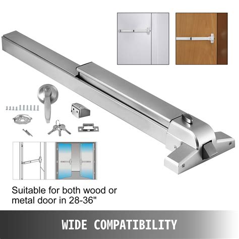 Commercial Doors & Door Hardware Push Bar Panic Exit Device Aluminum Fits 28" to 36" doors ...