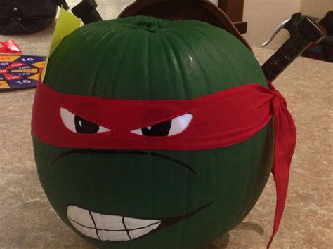 Raphael ninja turtle pumpkin painted decorated grrrr! (With images ...