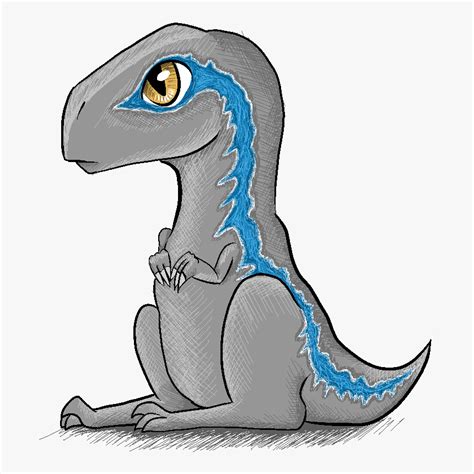 Transparent Velociraptor Png - Blue Raptor Drawing Easy, Png Download - kindpng