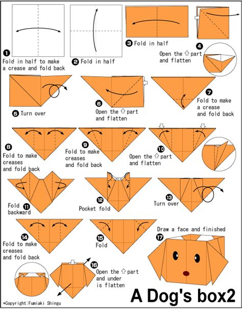 Origami Dog's box2 - Easy Origami instructions For Kids