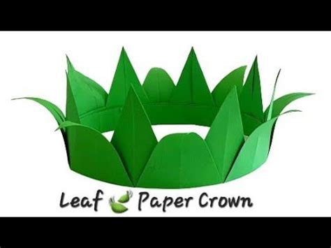 Leaf paper Crown 👑 DIY | Origami leaf Crown (tiara) making Easy steps ...