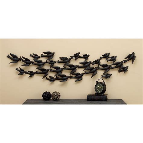 LITTON LANE in Flight 69 in. Flock of Birds Metal Wall Sculpture-55522 - The Home Depot