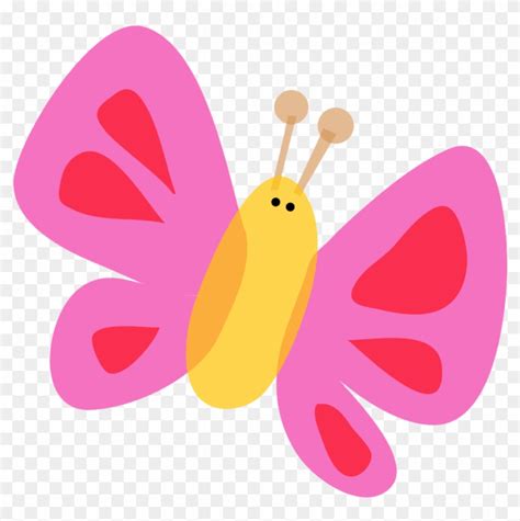 Cute Pink Butterfly Clipart - Cute Butterfly Vector Png - Free ...