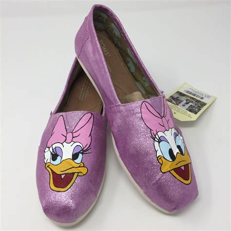 Daisy Duck Toms. Daisy Duck Shoes. Hand Painted Donald Duck. | Etsy