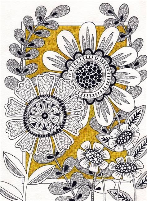 Doodle flowers | Zentangle artwork, Doodle art designs, Zentangle drawings