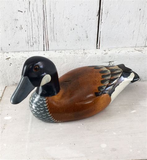 Wooden duck decoy hand painted figurine vintage wood duck by LititzCarriageHouse on Etsy | Duck ...