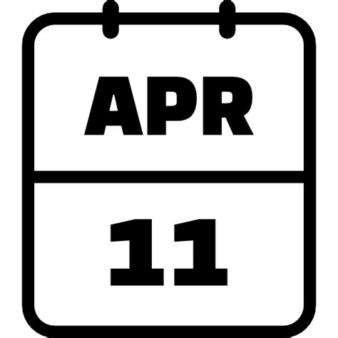 Calendar April 11 icon PNG and SVG Vector Free Download