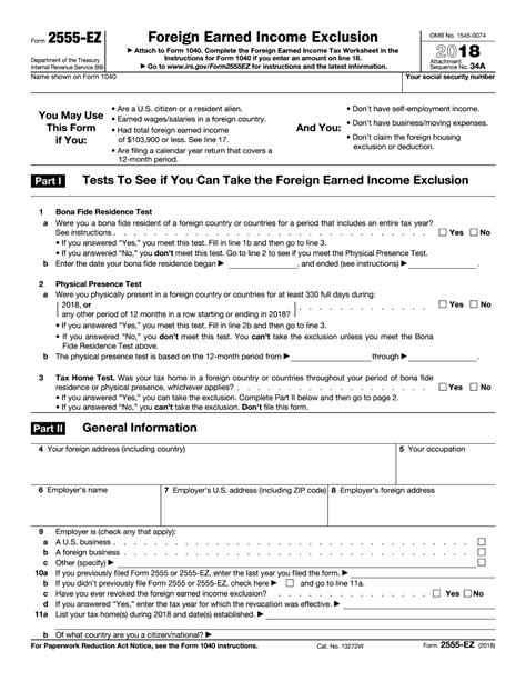 form 2555 physical presence test - Fill Online, Printable, Fillable ...