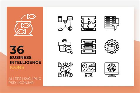 Business Intelligence Icons | Pre-Designed Illustrator Graphics ~ Creative Market