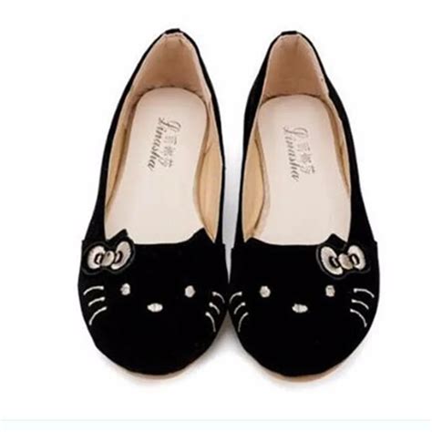 Hot Sale Cute Cat Face shoes Brand Design Women Shoes Flat For Women Single Shoes Fashion casual ...