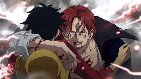 Luffy Vs Shanks | Battle For The One Piece Treasures, Red Hair Emperor Collapsed In Strawhat Arm ...