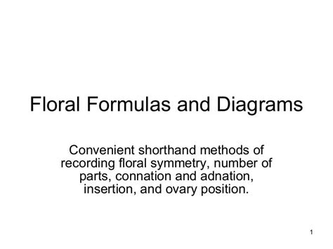 Floral formulas and diagrams