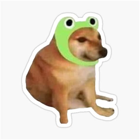 "Cheems frog hat" Sticker for Sale by Nagit | Redbubble