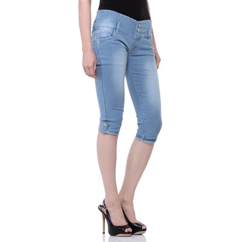 Light Blue Women Denim Capri, Rs 499 /piece Make Me Trendy Internet Private Limited | ID ...