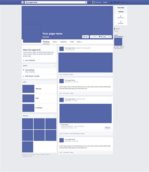 Download Facebook Page Redesign 2014 Mockup PSD file. This is the 2014 new facebook page design ...