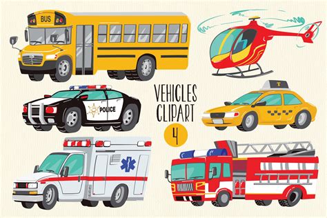 Emergency Clipart Fire Truck Taxi Police Car Ambulance School Bus PNG ...