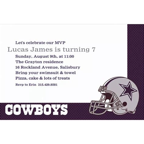 Custom Dallas Cowboys Invitations | Party City