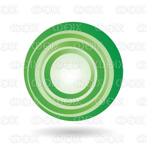 Striped Green Icon for Letter O Vector Illustration | Cidepix