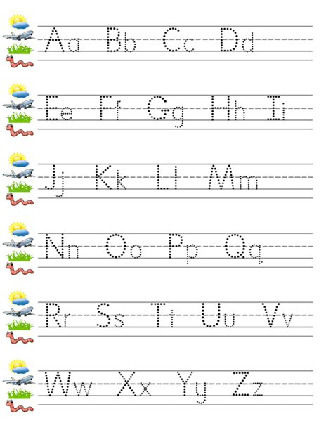 Free Alphabet Printable {Sky Line, Plane Line, Grass Line, Worm Line} - Shaping Up To Be A Mom