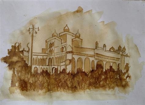 Painting of Mysore palace done with coffee . | Architecture painting, Mysore palace, Painting