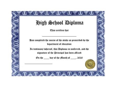 Free Printable High School Diploma Templates [PDF, Word] With Seal