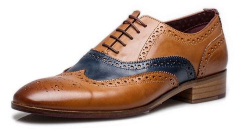 London Brogues Wister Mens Leather Wingtip Formal Lace Up Brogue Shoes ...