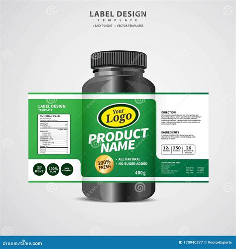 Bottle Label, Package Template Design, Label Design, Mock Up Design Label Template Stock Vector ...