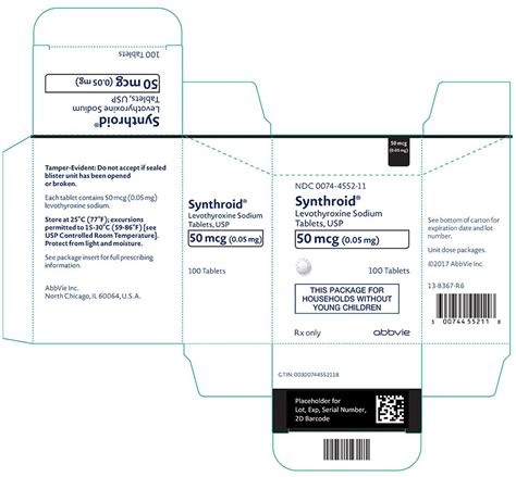 Synthroid - FDA prescribing information, side effects and uses