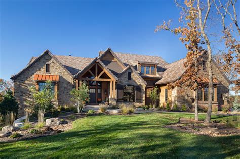 Western Retreat Family-Style Custom Home – Front Elevation: Beautiful, western-s… Rustic ...