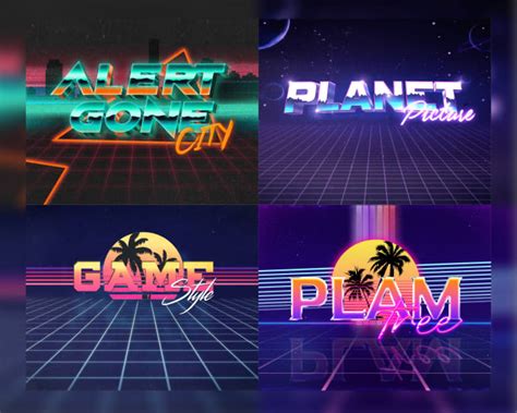 Make 80s retro style neon effects 3d unique logo designs by Arcade ...