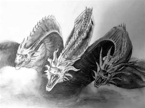 Ghidorah drawing! : GODZILLA