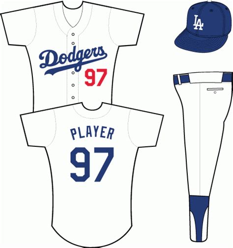 Los Angeles Dodgers Uniform - Home Uniform - National League (NL ...