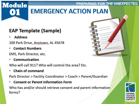 Emergency Action Plan 3 – EAP Template – National Center for Sports Safety