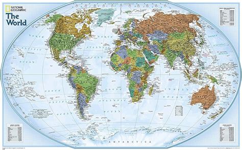 1935 World Map By National Geographic Maps, 60% OFF