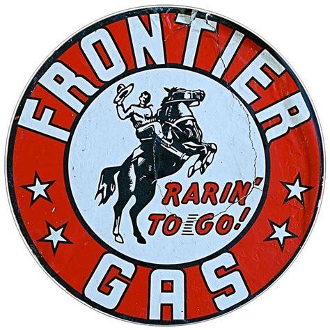 Vintage Frontier Gas sign. | Metalen borden, Emaille