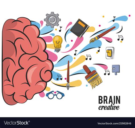 Creative brain cartoons Royalty Free Vector Image