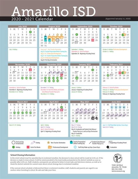 Amarillo Isd Calendar 2021 22 | Printable March