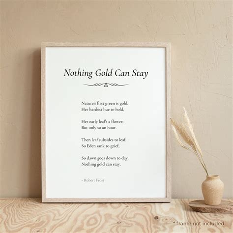 Nothing Gold Can Stay by Robert Frost Poem Print Poetry | Etsy