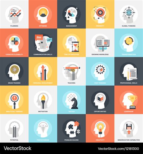 Personal skills icons Royalty Free Vector Image