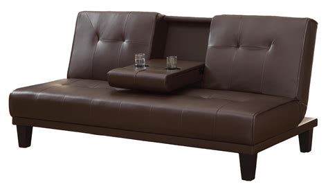 Maverick PVC Futon Sofa Bed-Color:Dark Brown - Walmart.com