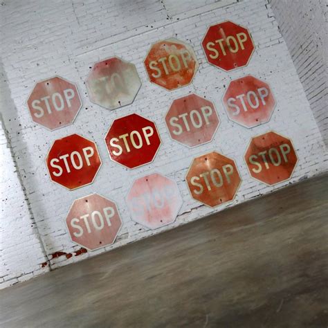 Vintage Metal Stop Signs at 1stDibs