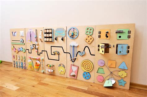 Sensory Wall Panel in Pastel Colors Montessori Busy Board Gift for Kids Wall Decor Activity Wall ...