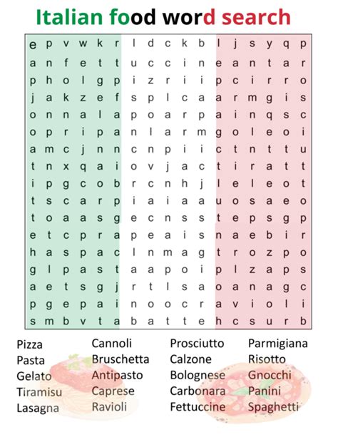 Buon Appetito! Italian Food Word Search for Foodies | Made By Teachers