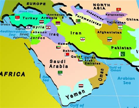 Names Of Countries In The Middle East Map