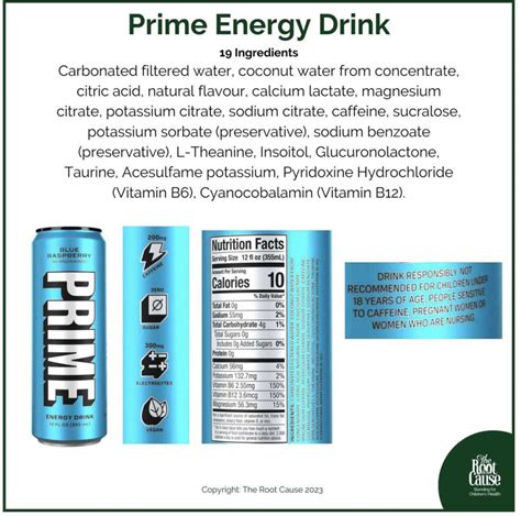 Prime Energy Drink Nutrition Facts