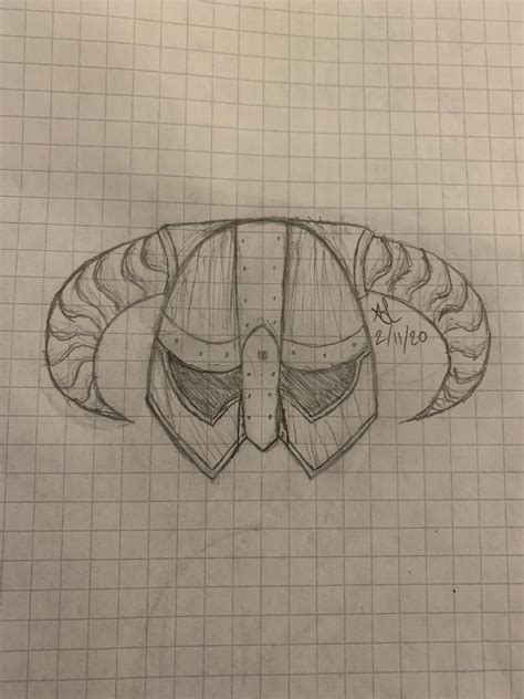 I drew an iron helmet! : skyrim